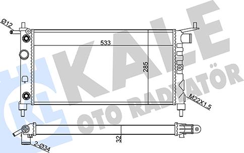 KALE OTO RADYATÖR 354110 - Радиатор, охлаждане на двигателя vvparts.bg