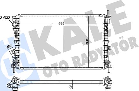 KALE OTO RADYATÖR 354260 - Радиатор, охлаждане на двигателя vvparts.bg