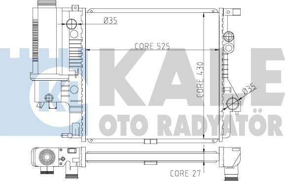 KALE OTO RADYATÖR 354700 - Радиатор, охлаждане на двигателя vvparts.bg