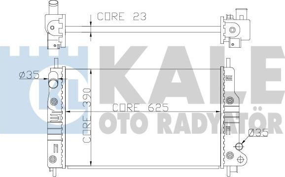 KALE OTO RADYATÖR 355900 - Радиатор, охлаждане на двигателя vvparts.bg