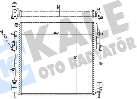 KALE OTO RADYATÖR 355595 - Радиатор, охлаждане на двигателя vvparts.bg