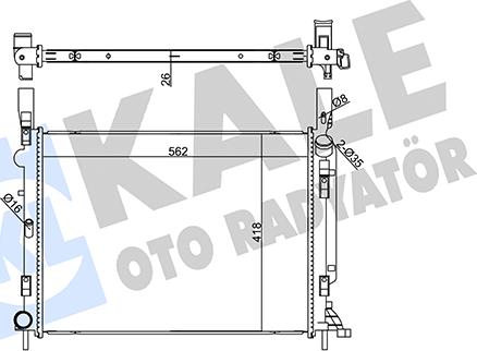 KALE OTO RADYATÖR 355565 - Радиатор, охлаждане на двигателя vvparts.bg