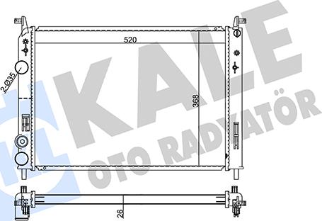 KALE OTO RADYATÖR 355620 - Радиатор, охлаждане на двигателя vvparts.bg