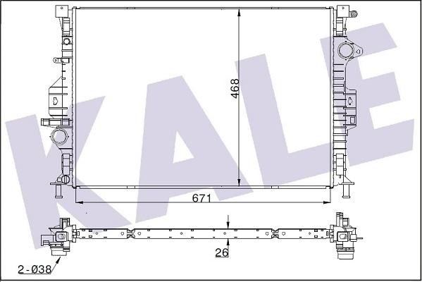 KALE OTO RADYATÖR 355800 - Радиатор, охлаждане на двигателя vvparts.bg