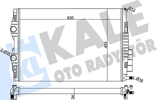 KALE OTO RADYATÖR 355830 - Радиатор, охлаждане на двигателя vvparts.bg