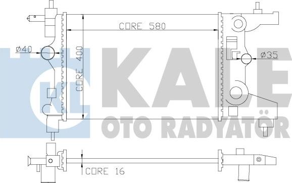 KALE OTO RADYATÖR 355200 - Радиатор, охлаждане на двигателя vvparts.bg