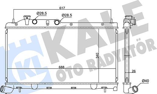 KALE OTO RADYATÖR 355755 - Радиатор, охлаждане на двигателя vvparts.bg