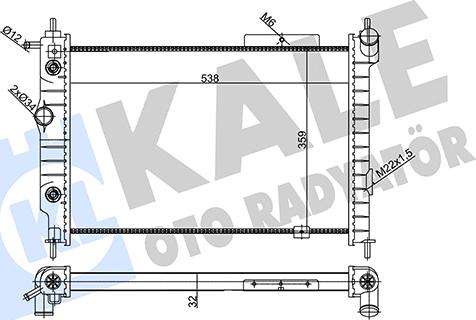 KALE OTO RADYATÖR 356995 - Радиатор, охлаждане на двигателя vvparts.bg