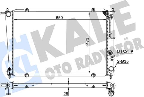 KALE OTO RADYATÖR 350525 - Радиатор, охлаждане на двигателя vvparts.bg