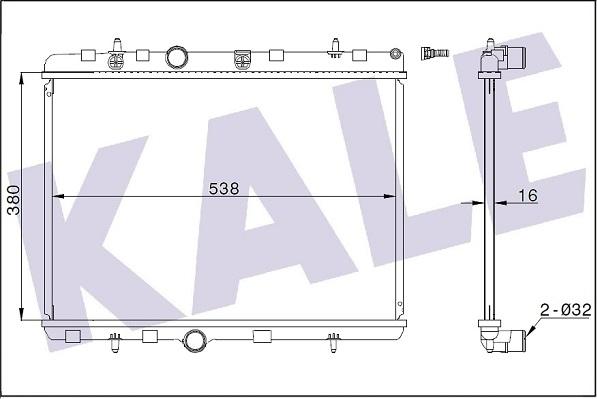 KALE OTO RADYATÖR 350745 - Радиатор, охлаждане на двигателя vvparts.bg