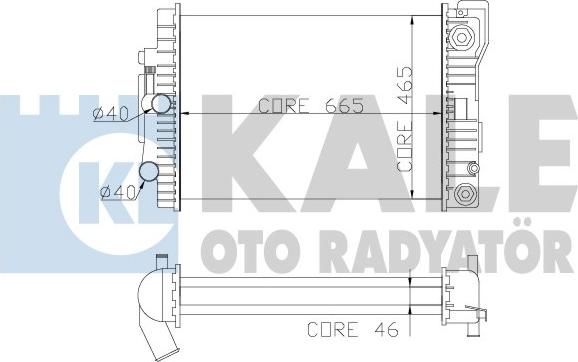 KALE OTO RADYATÖR 351500 - Радиатор, охлаждане на двигателя vvparts.bg