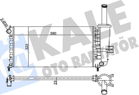 KALE OTO RADYATÖR 351855 - Радиатор, охлаждане на двигателя vvparts.bg