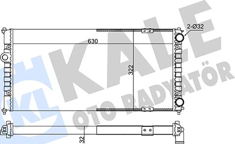 KALE OTO RADYATÖR 351230 - Радиатор, охлаждане на двигателя vvparts.bg