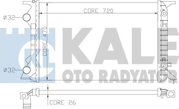 KALE OTO RADYATÖR 353400 - Радиатор, охлаждане на двигателя vvparts.bg