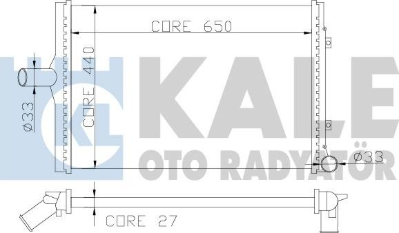 KALE OTO RADYATÖR 353000 - Радиатор, охлаждане на двигателя vvparts.bg