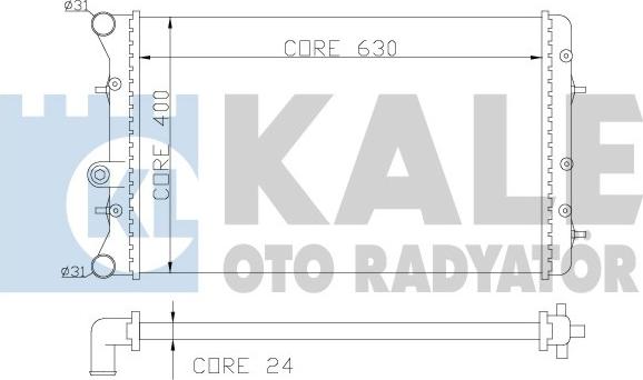 KALE OTO RADYATÖR 353800 - Радиатор, охлаждане на двигателя vvparts.bg