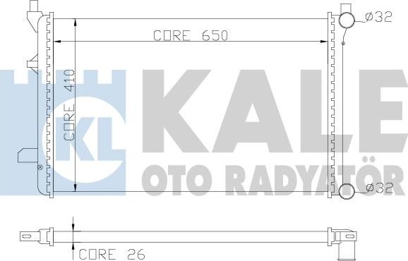 KALE OTO RADYATÖR 353300 - Радиатор, охлаждане на двигателя vvparts.bg