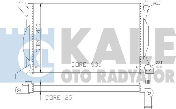 KALE OTO RADYATÖR 353700 - Радиатор, охлаждане на двигателя vvparts.bg