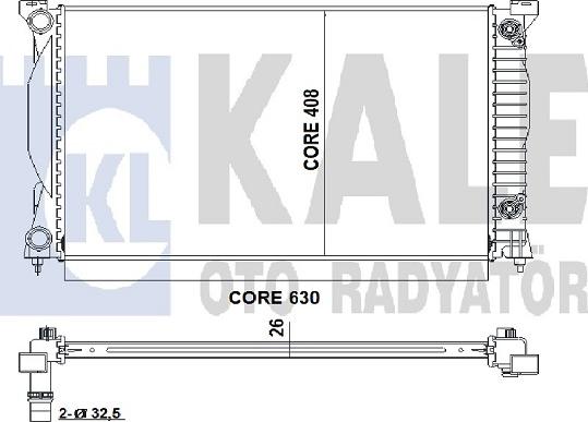 KALE OTO RADYATÖR 352900 - Радиатор, охлаждане на двигателя vvparts.bg