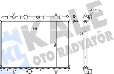 KALE OTO RADYATÖR 352500 - Радиатор, охлаждане на двигателя vvparts.bg