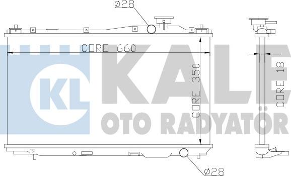 KALE OTO RADYATÖR 357000 - Радиатор, охлаждане на двигателя vvparts.bg