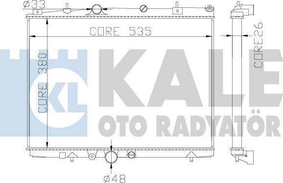 KALE OTO RADYATÖR 364500 - Радиатор, охлаждане на двигателя vvparts.bg