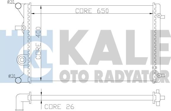 KALE OTO RADYATÖR 366400 - Радиатор, охлаждане на двигателя vvparts.bg