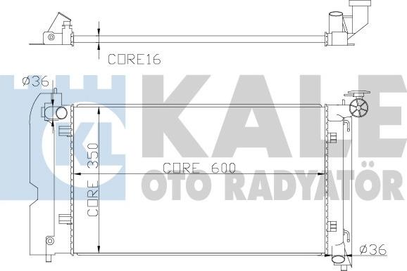 KALE OTO RADYATÖR 366800 - Радиатор, охлаждане на двигателя vvparts.bg