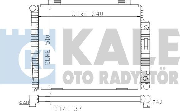 KALE OTO RADYATÖR 360500 - Радиатор, охлаждане на двигателя vvparts.bg