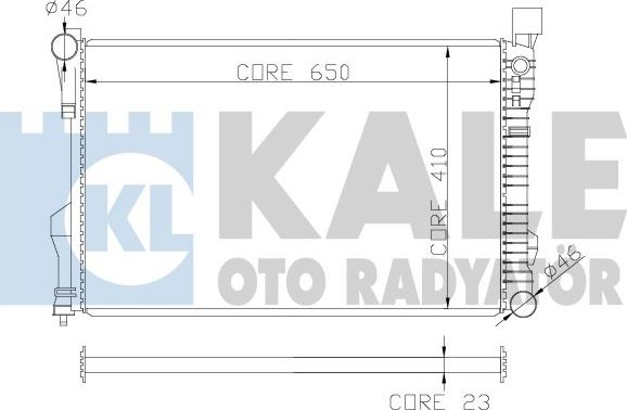 KALE OTO RADYATÖR 360600 - Радиатор, охлаждане на двигателя vvparts.bg