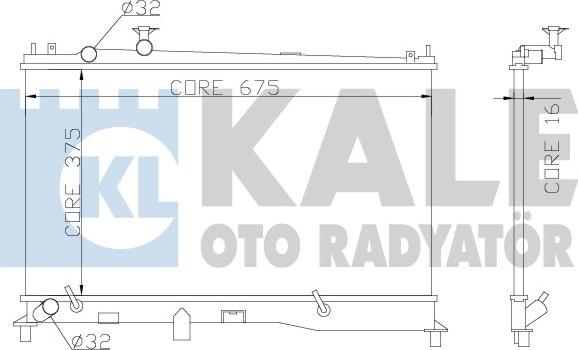 KALE OTO RADYATÖR 360000 - Радиатор, охлаждане на двигателя vvparts.bg