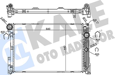 KALE OTO RADYATÖR 360180 - Радиатор, охлаждане на двигателя vvparts.bg