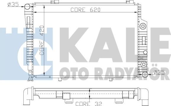 KALE OTO RADYATÖR 360300 - Радиатор, охлаждане на двигателя vvparts.bg