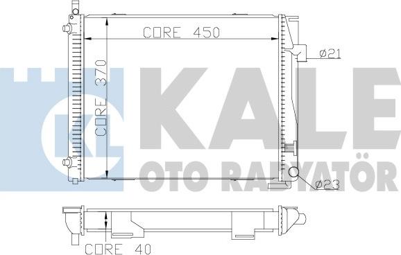 KALE OTO RADYATÖR 361900 - Радиатор, охлаждане на двигателя vvparts.bg