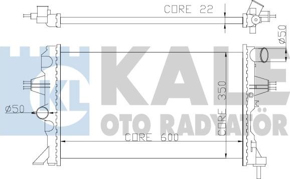 KALE OTO RADYATÖR 363500 - Радиатор, охлаждане на двигателя vvparts.bg