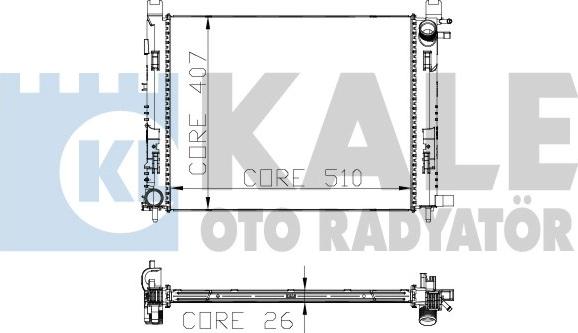 KALE OTO RADYATÖR 306000 - Радиатор, охлаждане на двигателя vvparts.bg