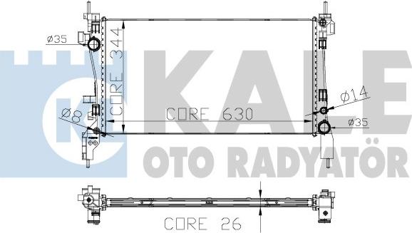 KALE OTO RADYATÖR 308400 - Радиатор, охлаждане на двигателя vvparts.bg