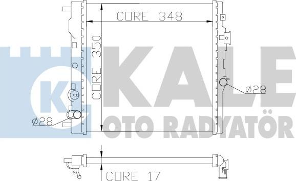 KALE OTO RADYATÖR 383800 - Радиатор, охлаждане на двигателя vvparts.bg