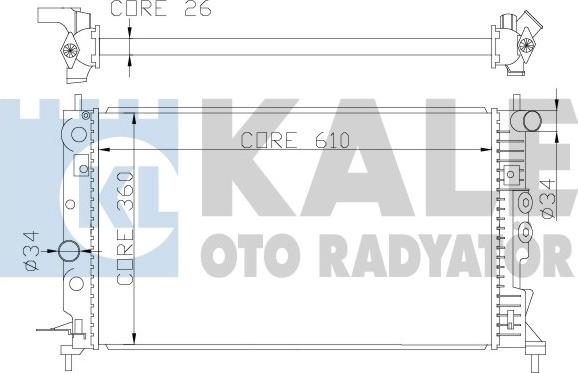 KALE OTO RADYATÖR 374100 - Радиатор, охлаждане на двигателя vvparts.bg