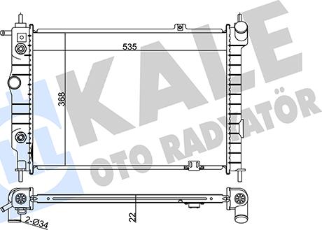 KALE OTO RADYATÖR 370800 - Радиатор, охлаждане на двигателя vvparts.bg