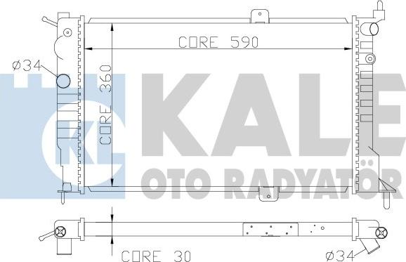 KALE OTO RADYATÖR 371 000 - Радиатор, охлаждане на двигателя vvparts.bg