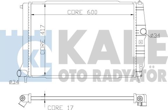 KALE OTO RADYATÖR 372200 - Радиатор, охлаждане на двигателя vvparts.bg