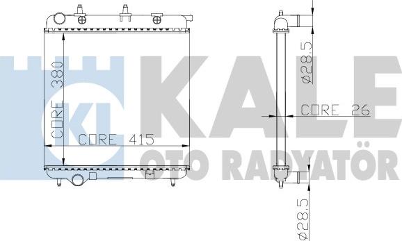 KALE OTO RADYATÖR 297000 - Радиатор, охлаждане на двигателя vvparts.bg