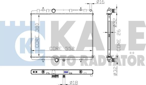 KALE OTO RADYATÖR 297700 - Радиатор, охлаждане на двигателя vvparts.bg