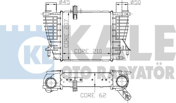 KALE OTO RADYATÖR 243400 - Интеркулер (охладител за въздуха на турбината) vvparts.bg