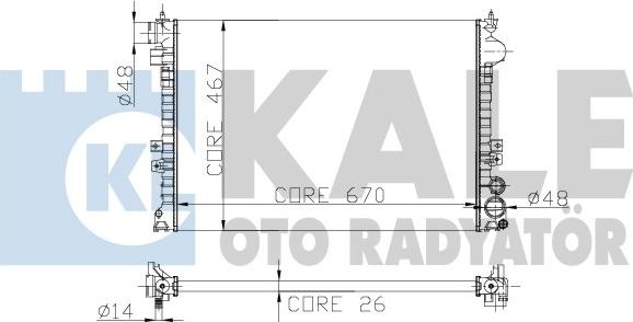 KALE OTO RADYATÖR 242600 - Радиатор, охлаждане на двигателя vvparts.bg