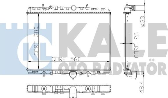 KALE OTO RADYATÖR 258000 - Радиатор, охлаждане на двигателя vvparts.bg