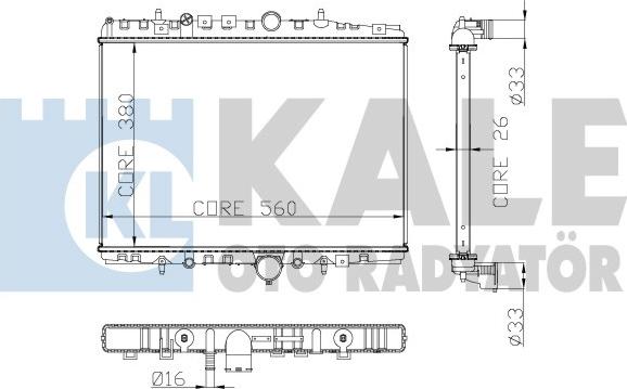 KALE OTO RADYATÖR 258100 - Радиатор, охлаждане на двигателя vvparts.bg