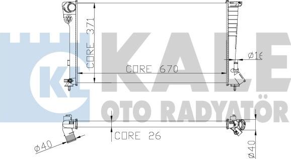 KALE OTO RADYATÖR 257600 - Радиатор, охлаждане на двигателя vvparts.bg