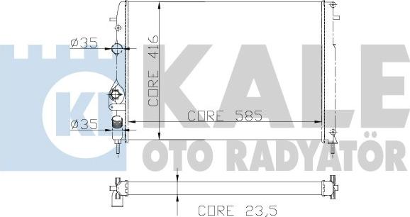 KALE OTO RADYATÖR 205500 - Радиатор, охлаждане на двигателя vvparts.bg